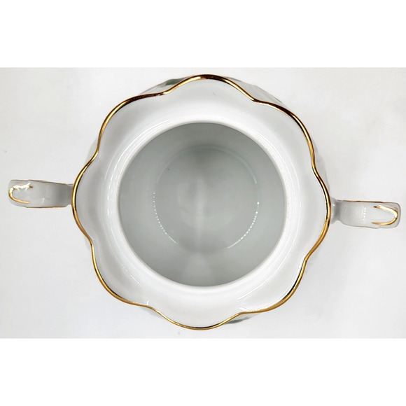 Schumann Arzberg Briar Rose Creamer & Sugar Set Bavaria Germany Gold Trim 1950s - Picture 10 of 16